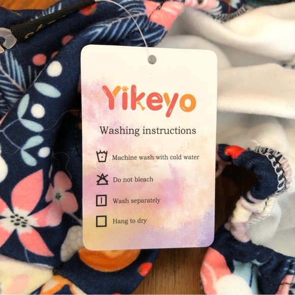 🌈 6/$60, NWT, Yikeo Dog Onesie, Fox Theme, Blue/Pink, Floral, XSmall - Picture 6 of 7